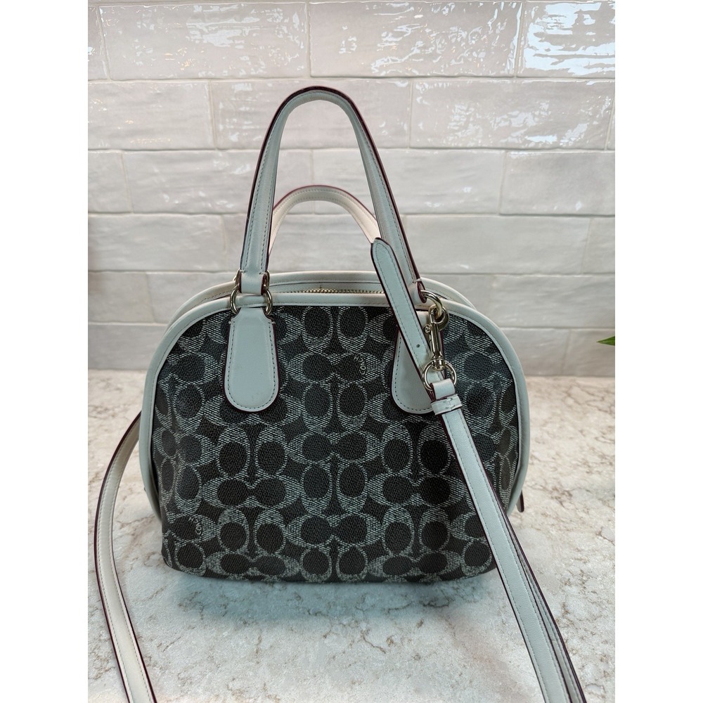 Coach Prince Street Satchel Handbag, 35159, Saddle Chalk W/ Red Highlights - Picture 6 of 10